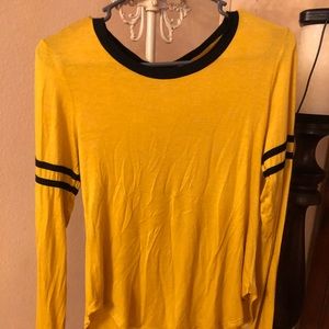 Yellow and black long sleeve top